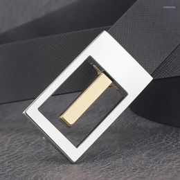 Belts High Quality Slide Buckle Black Casual Designer Men Women Belt Fashion Genuine Leather White Waist StrapBeltsBelts