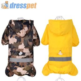 DRESSPET Pet Dog Raincoat 100% Waterproof Polyester Coat Jacket For Small Medium Dogs Rain Clothes XXL Y200917223T
