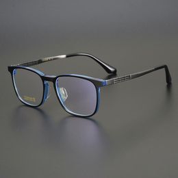 Fashion Sunglasses Frames Titanium Acetate Eyeglasses Spectacle Glasses Frame Ultralight Men Leisure Business Myopia Anti-blue Light Radiati