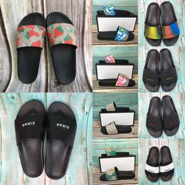 -Mens Designers Slides Womens Slippers With Box Fashion Luxurys Floral Slipper Leather Rubber Flats Sandals Summer Slider Shoes Loafers Gear Bottoms Sliders