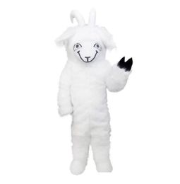Professional custom White Goat Mascot Costume cartoon white long plush sheep character Clothes Halloween festival Party Fancy Dress