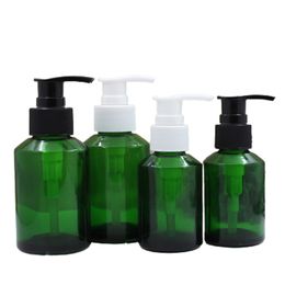 Packaging Green Glass Bottle Wryshoulder Plastic Black Collar Lotion Spary Press Pump With Clear Cover Refillable Cosmetic Portable Container 15ml 30ml 60ml 100ml