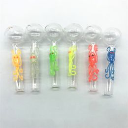 Unique Glow In The Dark Style Tobacco Glass Pyrex Oil Burner Pipes Smoke Pipes Colourful Smoking Hand Pipe For Smoking Dry Herb Wholesale SW125
