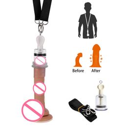 Penis Extender Stretcher Hanger Bigger Growth Handle Vacuum Pump Belt Cups Kit sexy Toys Men Dick Enhancer Delay Lasting Trainer