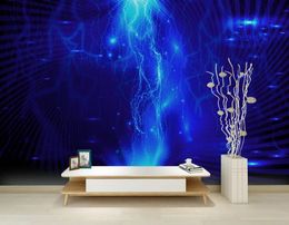 Custom 3d wallpaper Modern minimalist blue lightning personality living room bedroom TV background wall papers home decor