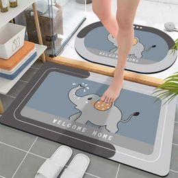 Carpets 2pieces/set Absorbent Bathroom Mat Cartoon Entrance Door Non-slip Floor Rug For Living Room Bath Hallway Kitchen Carpet