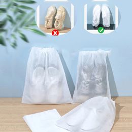 Sublimation White Shoes Dry Bag Anti-yellow Storage BagTravel Drawstring Boot Storages Box Shoes Cloth Dust-proof Bags Wholesale