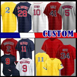 34 David Ortiz Trevor Story Baseball-Trikot J.D. Martinez Ted Williams Xander Bogaerts Enrique Hernandez Rafael Devers Chris Sale Alex Verdugo Plawecki