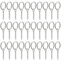 Keychains Pack Of 30 1 Inch Large Key Rings Interchangeable Round - Silver Colour For Keys Craft DIY Smal22