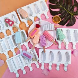Silicone Cream Mould DIY Homemade Moulds Freezer 4 Cell Small Size Ice Cube Tray Popsicle Barrel Makers Baking Tools 220611
