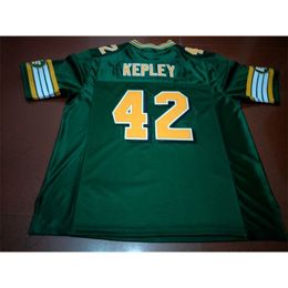 Mit Custom Men Youth women Vintage Edmonton Eskimos #42 Dan Kepley Football Jersey size s-4XL or custom any name or number jersey