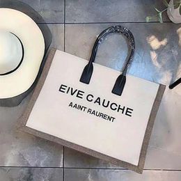 -Mulheres 2022 New Canvas Handbag Fashion Bag Wild Beach Bag de grande capacidade Compras de sacolas personalizadas Bolsa mulher bolsa