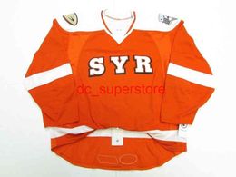rare STITCHED CUSTOM SYRACUSE CRUNCH AHL ORANGE Hockey Jersey Add Any Name Number Men Youth Women XS-5XL
