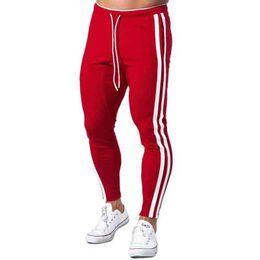 Red Casual Pants Men Cotton Slim Joggers Sweatpants Autumn Training Trousers Male Gym Fitness Bottoms Running Sports Trackpants G220713