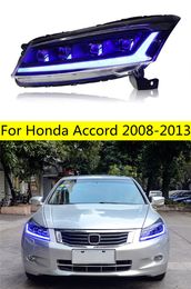 For Honda Accord LED Headlight 2008-2013 Car LED Turn Signal Headlamp Demon Eye Dual Beam Lens Headlights