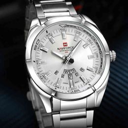 2022 New Naviforce Brand Men Quartz Watches Full Steel Waterproof Casual Date Sport Military Wrist Watch Relogio Masculino