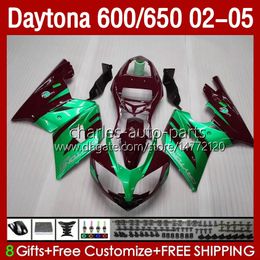 Bodywork Kit For Daytona 650 600 CC 2002 2003 2004 2005 Body 132No.84 Cowling Daytona650 Wine green 02-05 Daytona600 Daytona 600 02 03 04 05 ABS Motorcycle Fairing