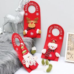 Merry Christmas Door Hanger Pendants Knob Xmas Non-woven Fabric Doors Handle Hangers Sign For Holiday Party Home Decor SN6718