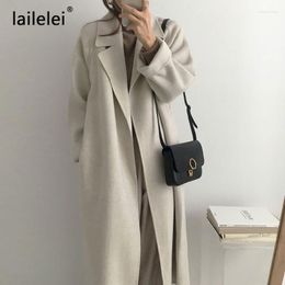 Women's Wool & Blends South Korea French Loose Languid Is Lazy Robe Type Restoring Ancient Ways With Cloth Coat Colour Bery22