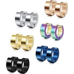 Stud Pairs Ear Buckle Set Stainless Steel Small Hoop Earrings Men Huggie Punk Vintage StyleStud