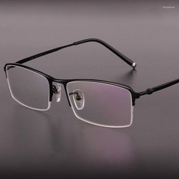 Titanium Glasses High Quality Square Men Eyeglasses Prescription Half Frame Designer Optical 916 Fashion Sunglasses Frames
