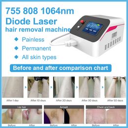 Diode Laser Hair Removal Machine 808nm 3 Wavelength 755 808 1064nm Beauty Salon Equipment Permanent Painless Hair Remover Skin Rejuvenation Treatment Device