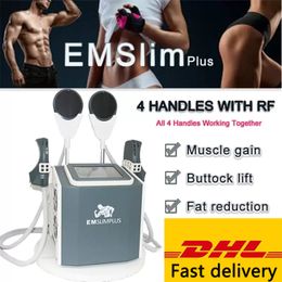 Salon use HIEMT EMSlim Slimming Machine EMS Muscle Building Stimulator RF Skin Tightening Body Contouring Fat Removal Device