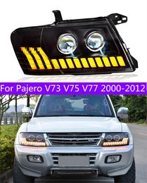 Headlights LED For Pajero V73 V75 V77 2000-2012 LED Auto Headlight Assembly Daytime Running Light Bicofal Lens Lamp Tools Accessories