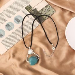 Pendant Necklaces Modern Jewellery Blue Resin Necklace Elegant Design Chain For Women Girl GiftsPendant