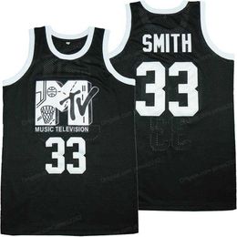 Nikivip Will Smith #33 Basketball Jersey Music Television First Annual Rock N'Jock B-Ball Jam 1991 Men's Stitched Black Shirts MTV