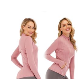 LU-088 Yoga dress Jacket Women's Define Workout Sport Coat Fitness Jacket Sports Quick Dry Activewear Top Solid Zip Up Sweatshirt Sportwear Hot Sell