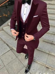 Customise tuxedo One Button Handsome Peak Lapel Groom Tuxedos Men Suits Wedding/Prom/Dinner Man Blazer(Jacket+Pants+Tie+Vest) W1036
