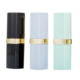 Empty Packing Bottle New Arrival 12.1mm Calibre Square Round Shape DIY Black Blue Green Lipstick Tube Refillable Portable Cosmetic Packaging Container