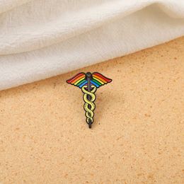 New Rainbow Magic snake stick Brooch Pharaoh rainbow metal badge collar pin tie buckle