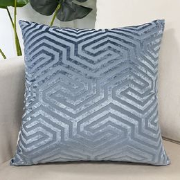 Spring Colours Jacquard Geometric Cushion Cover Sofa Decorative Cutting Velvet Throw Pillowcase from Factory 220816
