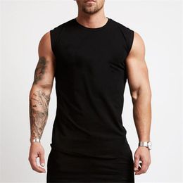 Gym Workout Sleeveless Shirt Top Bodybuilding Clothing Fitness s Sportwear Vests Muscle Men Tank Tops 220615