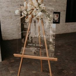 Wedding Welcome Mirror Sign Stickers Engagements Vinyl Decals Customized Marriage Party Wall Sticker Decoration Art 220613
