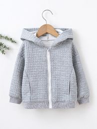 Toddler Boys Drop Shoulder Hooded Jacket SHE