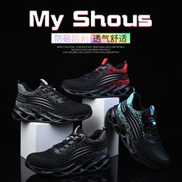 Work Sneakers Male Lightweight Fashion Puncture-Proof Boots Steel Toe Waterproof Breathable Sneakers Work Shoes Flexibility