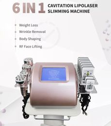 Multifunctional 6 in 1 cavitation lipolaser slimming machine 40K Ultrasound RF lipo laser fat removal fat burning body shaping lose weight beauty salon equipment