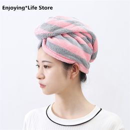 Cute Thick Quick-drying Wipe Absorbent Wash Shower Cap Dry Hair Towel Caps for Women 200923