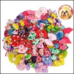 Dog Apparel Supplies Pet Home Garden 100Pcs Hair Bows Accessories Grooming Bow For Party Holiday Wedding Pets 1157 V2 Drop Delivery 2021 R