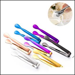 Coffee Tea Tools Drinkware Kitchen Dining Bar Home Garden Stainless Steel Ice Tongs Kitchen With Smooth Edge Sugar Clip Mtifunction Mini
