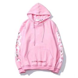 Men's Hoodies Sweatshirts Offs White Designer Mens Womens Fashion Pure Flower Arrow Speed Bump Letter Printing Hooded Sweater Street Hip O3t9