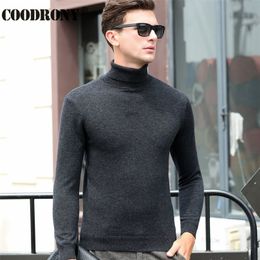 Fashion Classic Solid Colour Turtleneck Sweater Men Winter Warm Pullover Men Slim Fit Cashmere Woollen Sweaters 6347 201203