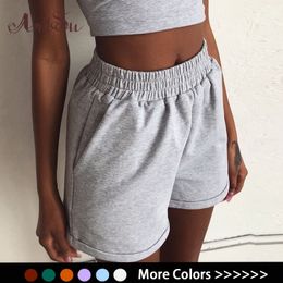 Summer Women Clothes Solid Cotton Sport Casual Shorts Harajuku High Waist Short Pants Ladies Autumn W220322