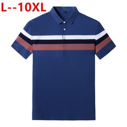 Men's Polos 8XL Men 6XL Summer Short Sleeve Pathwork Casual Sport Top Blouse Embroidery Breathable Cotton Stitching ShirtMen's Men'sMen's