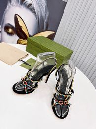 Fashion runway catwalk sandals 2022 high heels summer simple open toe stiletto rivet waterproof platform sandals women