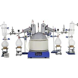 ZZKD Lab Supplies 20L Double Condensers Short Path Distillation with 2 Cold Trap Extraction Set