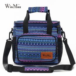 Winmax Insulated Lunch Bag Large Capacity Reusable Lunch Box Bag Work School Portable Cooler Bag with Detachable Shoulder Strap 201015